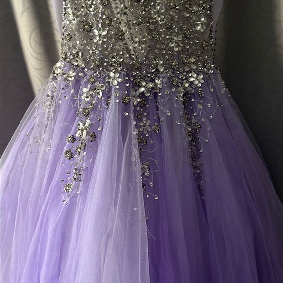 Jovani Lilac Gown with Glittering Silver Bodice - Picture 5 of 5